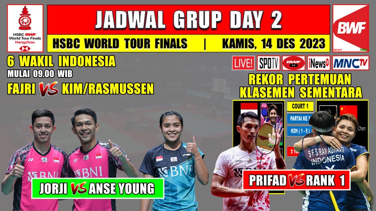 Jadwal HSBC World Tour Final 2023 Hari Ini Day 2 ~ PRIFAD & JORJI vs ...