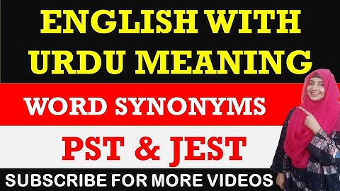 English Synonyms with Meaning || PST & JEST Test Preparation || Maths Academy By Farina Memon