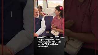 Co-passenger in Delhi Metro wishes PM Modi on his 73rd birthday in Sanskrit