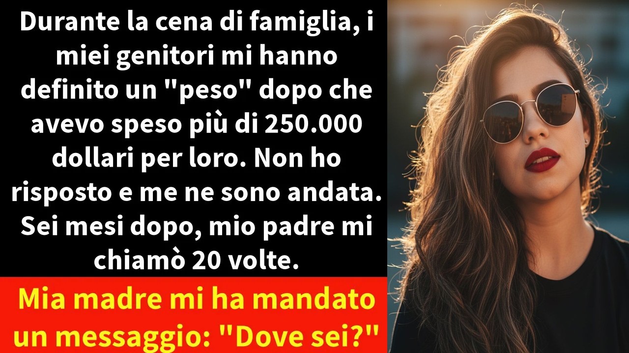 La forchetta di mia madre colpì il piatto e lei mi guardò dritto negli occhi: "Ci stai solo trascinando verso il basso." Eravamo seduti a quel tavolo da pranzo che avevo contribuito a pagare,...