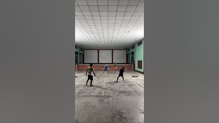 Badminton doubles match