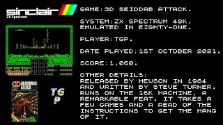 3D Seiddab Attack - ZX Spectrum 48K (Eighty One) - 1,060 points.