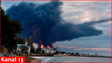 Huge fuel depot hit in Crimea covered peninsula’s sky with black smoke:It was visible from 30km away