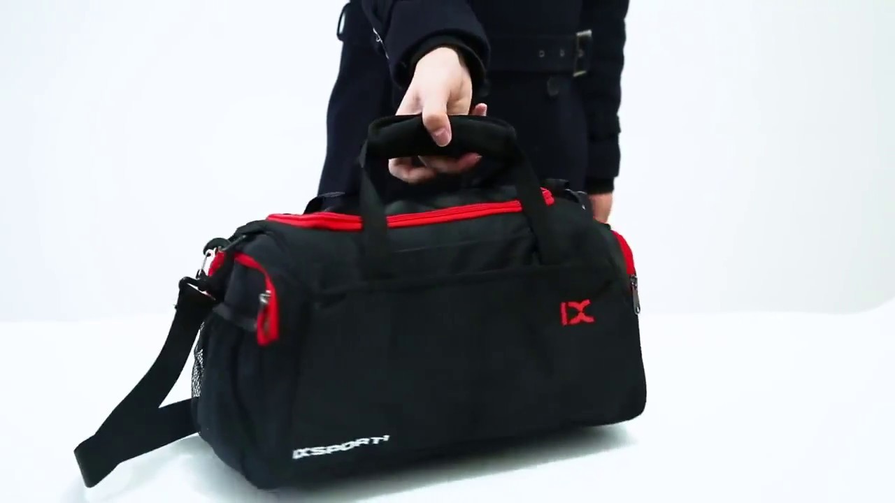 IX fitness sport nylon duffle gym bag with Independent shoe storage
