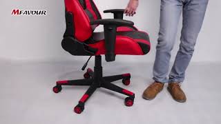 mfavour Chaise Gaming en Cuir Pivotante Fauteuil Ergonomique avec Appui tête et Hauteur Règlable...
