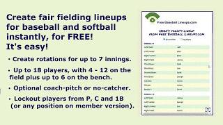 Create Fair Fielding Rotations for Youth Baseball & Softball for Free