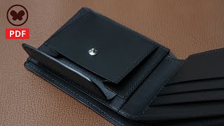 Make a leather Bifold Wallet with Coin Pocket (Free PDF Pattern) / 동전포켓이 있는 반지갑 만들기 (DIY/무료패턴)