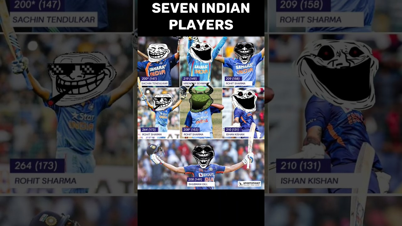 Double centuries in ODI🏏 || Troll face 🗿|| 