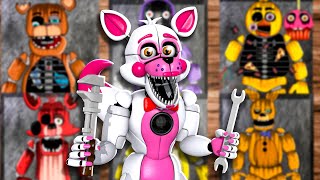 Repairing Every Fnaf Animatronic Animation React With Funtime Foxy