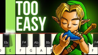 Video thumbnail of "The Legend of Zelda - Lost Woods/ Saria's Song EASY Piano tutorial (Ocarina of Time)"