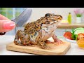  go catch and cooking cheetos fried frog in miniature kitchen  asmr by mini yummy