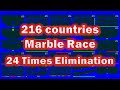 216 countries marble race | 24 times elimination marble run in algodoo | Marble Factory