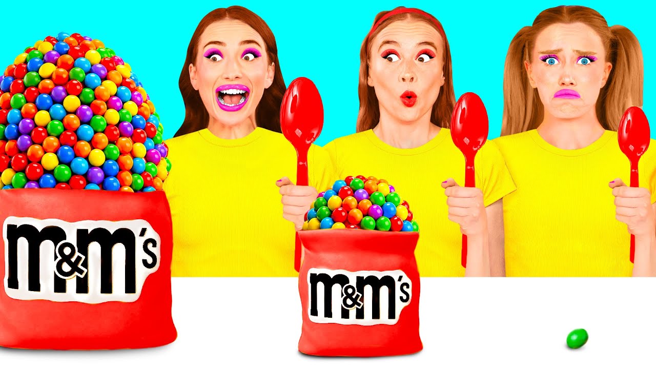 Küçük, Orta ve Büyük Tabak Meydan Okumasi | Çılgın Yemek Tarifleri Fun Fun Challenge
