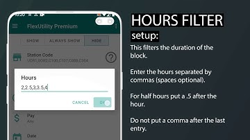Flex Utility Premium: Hours Filter Setup