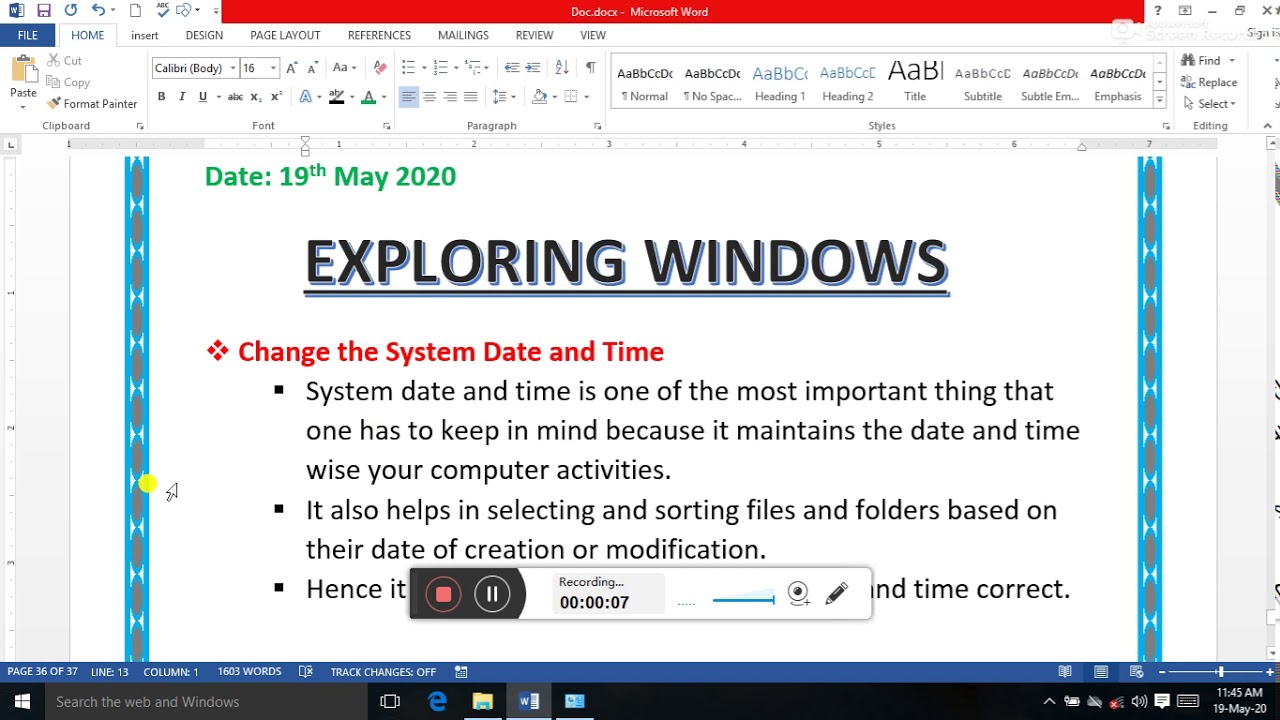 Changing Date And Time Of Computer System YouTube