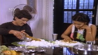 Kashinath Eats Meals Like Never Seen Before | Comedy Scene | Adrushta Rekhe Kannada Movie