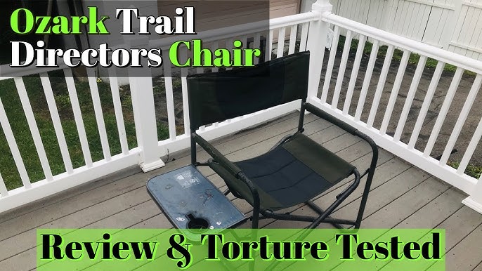 Ozark Trail Director’s Chair with Side Table, Black