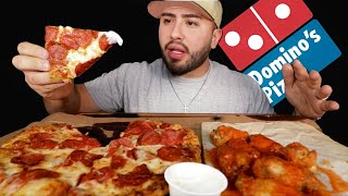 Dominos Pizza & Wings MUKBANG • EATING SHOW