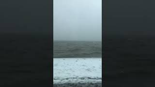 Lake Saint Clair Michigan during a snow storm January 25 2022