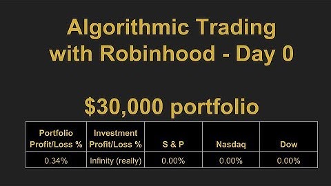 Algo Trading With Robinhood - My $30,000 portfolio