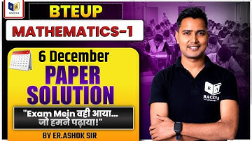Math 1 Question Paper Analysis 2025 - Answer key of Bteup Exam By Er Ashok Sir
