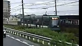 広電・JR山陽線３列車同時すれ違い！