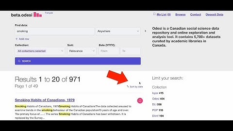 Navigating Dataset Results in Odesi