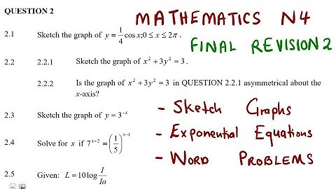 Mathematics N4 Sketch Graphs , Exponential Equations , Word Problems Final Revision 2