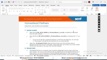 New Perspectives Access 2019 | Module 3: End of Module Project 1 Homestead Partners