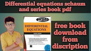 Differential equations book pdf Google drive link for free download schaum outline #mathtech