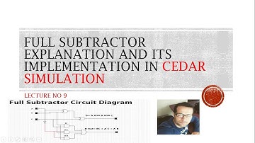 [Lecture No 9] [Full Subtractor Explanation and its Implementation in CEDAR Simulation] [Urdu,Hindi]