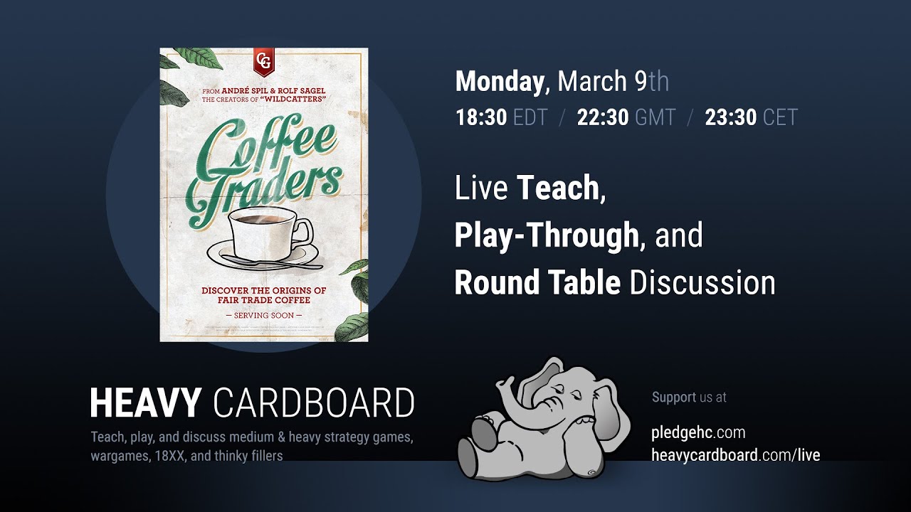 (UnPub Day) Coffee Traders 4p Teaching, Play-through, & Round table by Heavy Cardboard