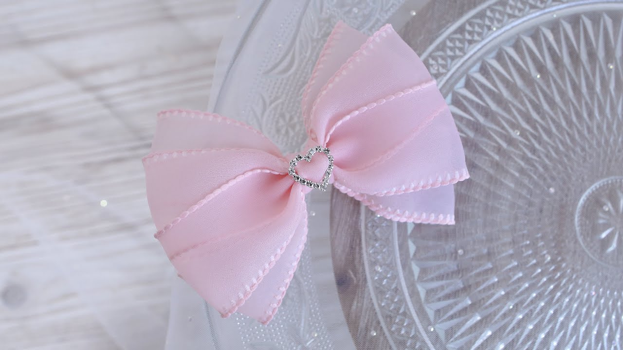 리본공예DIY 쉬폰리본으로 리본핀 만들기 핑크머리핀 아기헤어핀 키즈핀 엄마표 리본공방