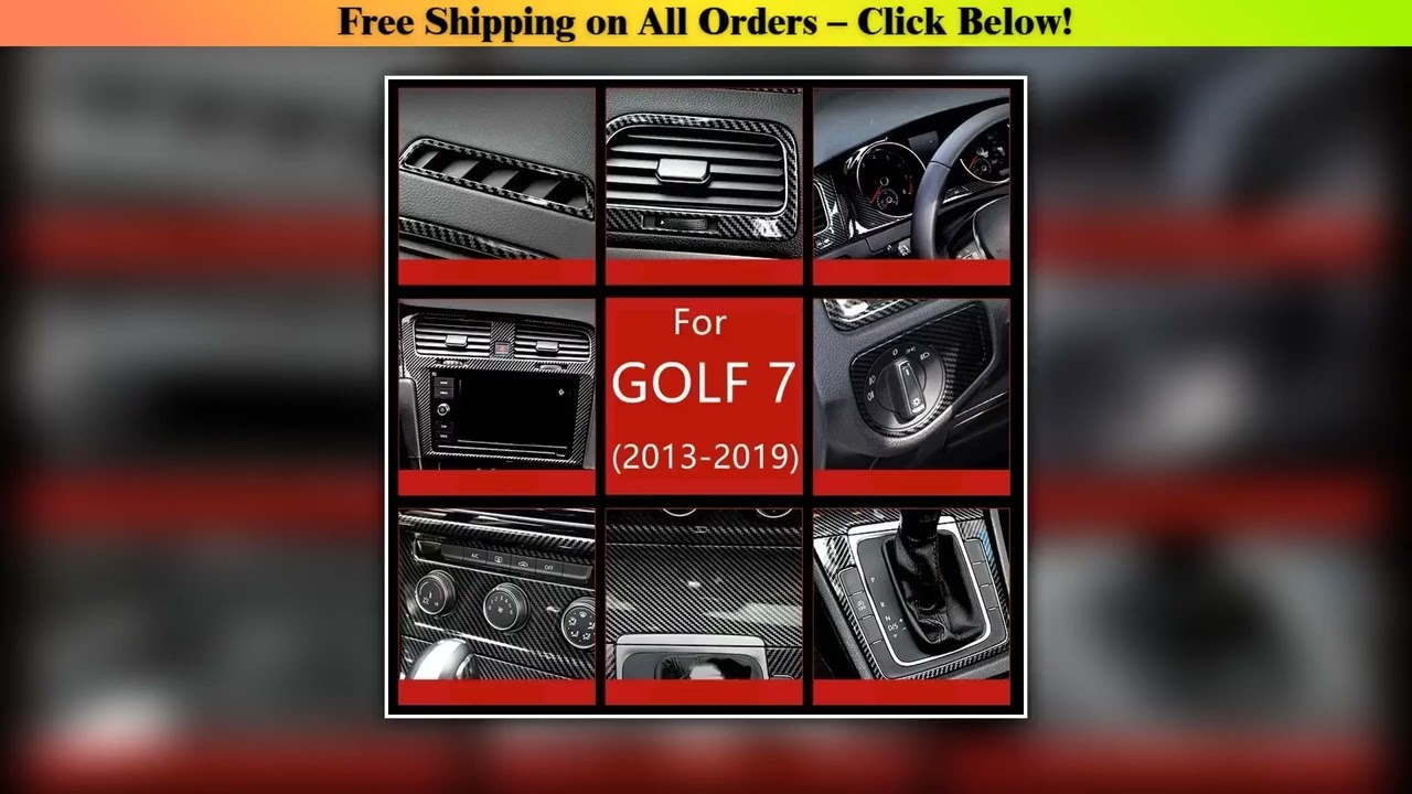 For Volkswagen Golf 7/7.5 Modified carbon fiber Center control panel door armrest sticker GTI R