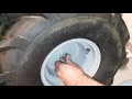 Installing the wheelstires on a lawn tractor