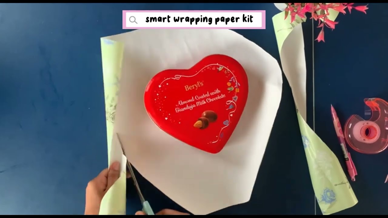 Easy heart print wrapping paper tutorial –