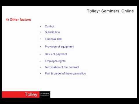 Tolley Seminars Online - Employed v Self Employed