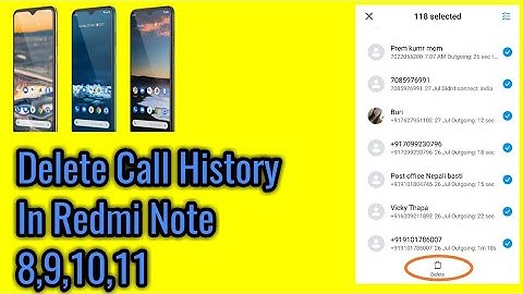 How to delete call history in redmi note 8,9,10,11.