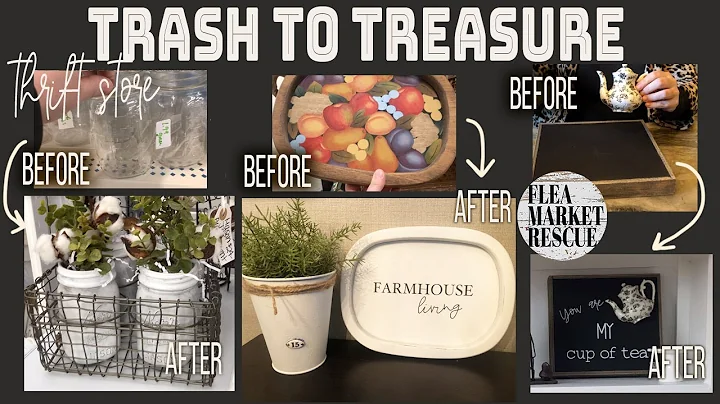 TRASH TO TREASURE -DIY FARMHOUSE HOME DECOR-UPCYCLING THRIFTING ITEMS-REPURPOSING