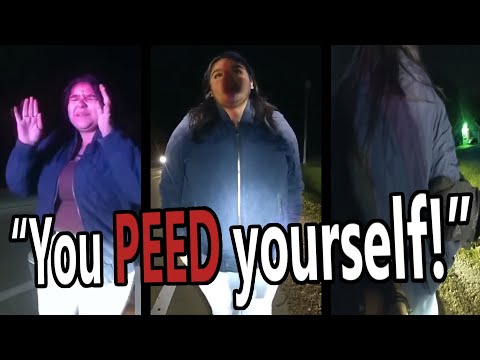 BodyCam DUI Arrest Of PISSY Drunk Girl Peeing Herself After Hitting That Ditch Pretty Hard SMH