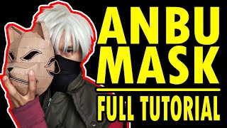 DIY - KAKASHI ANBU MASK | FULL TUTORIAL | Cardboard Craft - NARUTO Cosplay - MEMBUAT TOPENG ANBU