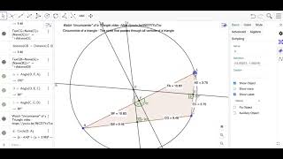 Geogebra: Circumcircle of a triangle