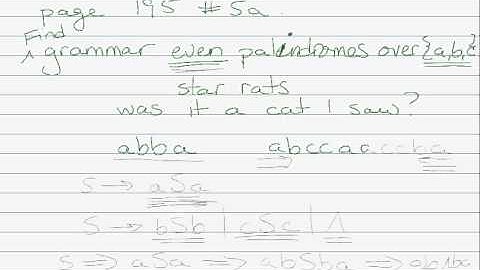 Finding grammar for even palindromes