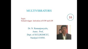 Derivation of UTP and LTP in Schmitt trigger circuit