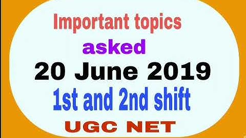 #ugcnet  #anlysis NTA  net paper analysis..20 June 2019 1st and 2nd shift , important topics