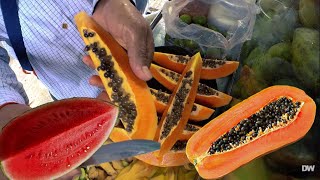 Amazing Fruit Ninja of Papaya Cutting Skills |  guava  | Watermelon | papaya | pineapple |