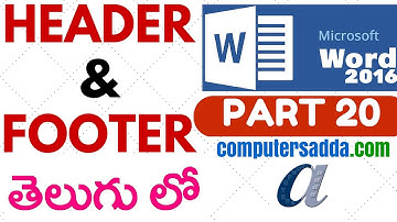 Ms-word 2016 in Telugu 20 (HEADER & FOOTER) (www.computersadda.com)