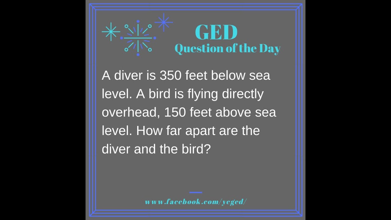 GED Math: Distance Between Signed Numbers Word Problem (0.4, Exp, #56)