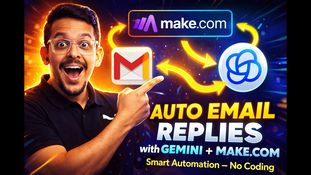 I Built an AI Email Agent in 8 Minutes! (Make.com + Gemini AI Tutorial)