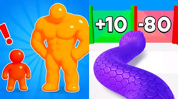 Snake Run Race VS Tall Man Run MAX LEVELS UNLOCKED Gameplay Android,ios